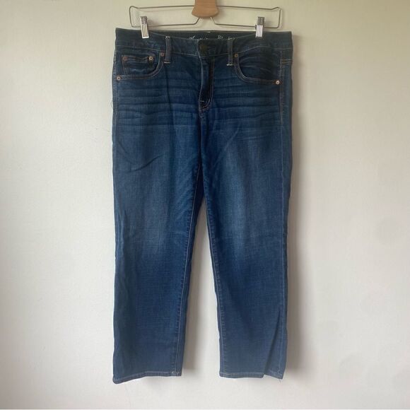 American Eagle stretch boyfriend crop jeans size 8 - Picture 1 of 6